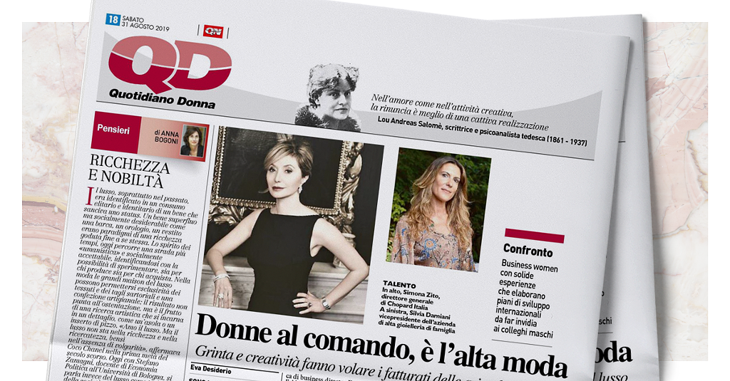Silvia Damiani su “Quotidiano Donna”